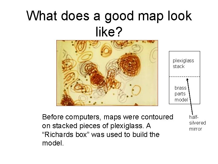 What does a good map look like? plexiglass stack brass parts model Before computers,