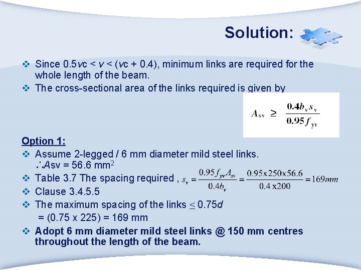 Solution: v Since 0. 5 vc < v < (vc + 0. 4), minimum