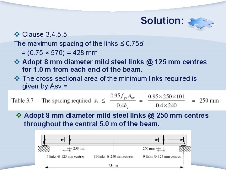 Solution: v Clause 3. 4. 5. 5 The maximum spacing of the links ≤