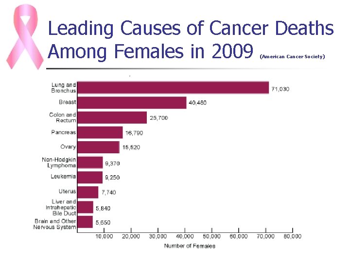 Leading Causes of Cancer Deaths Among Females in 2009 (American Cancer Society) 