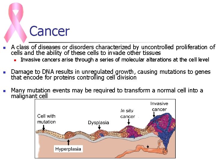 Cancer n A class of diseases or disorders characterized by uncontrolled proliferation of cells