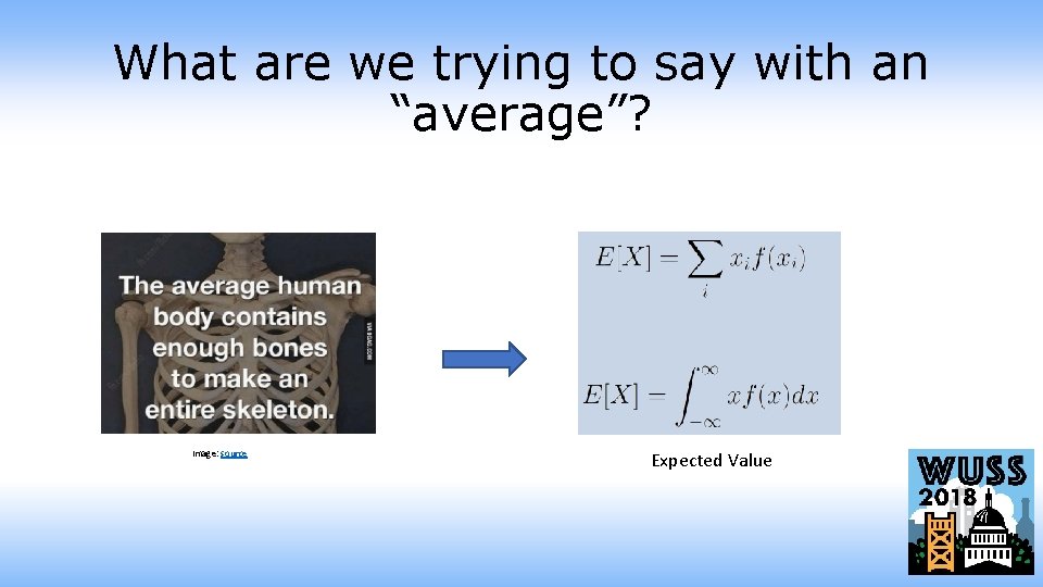 What are we trying to say with an “average”? Image: source Expected Value 