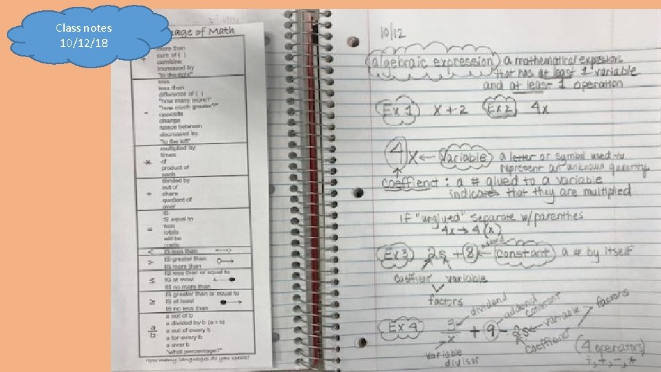 Class notes 10/12/18 