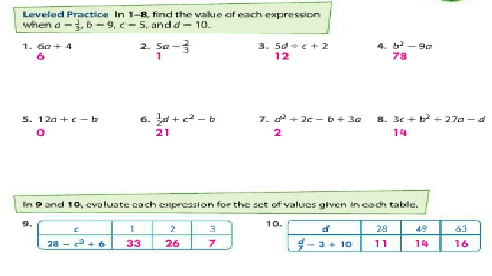 Answer key: Envisions p. 35 Problem #’s 1, 2, 9, 10 