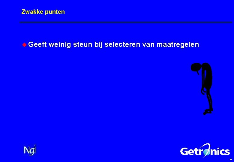 Zwakke punten u Geeft weinig steun bij selecteren van maatregelen 18 