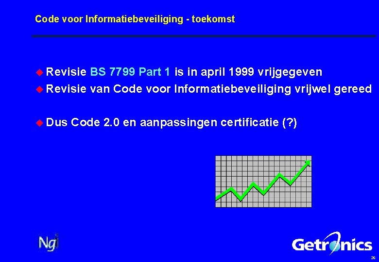 Code voor Informatiebeveiliging - toekomst u Revisie BS 7799 Part 1 is in april