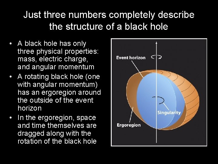 Just three numbers completely describe the structure of a black hole • A black