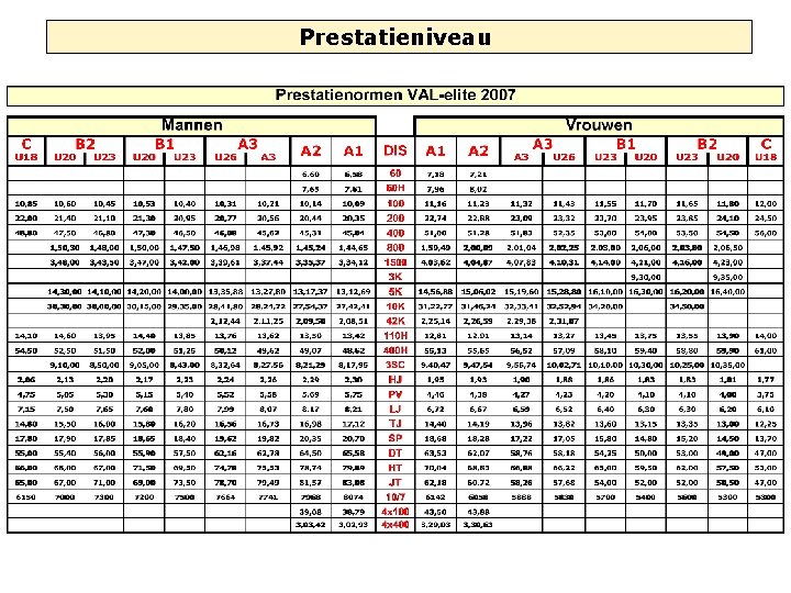 Prestatieniveau 