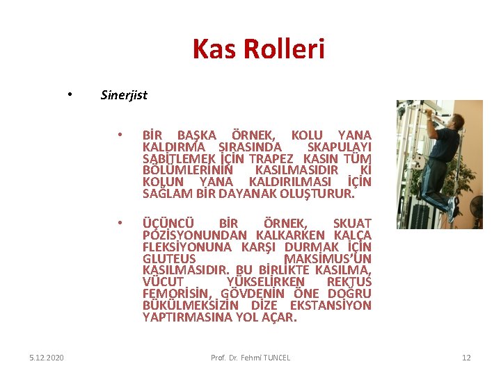 Kas Rolleri • 5. 12. 2020 Sinerjist • BİR BAŞKA ÖRNEK, KOLU YANA KALDIRMA