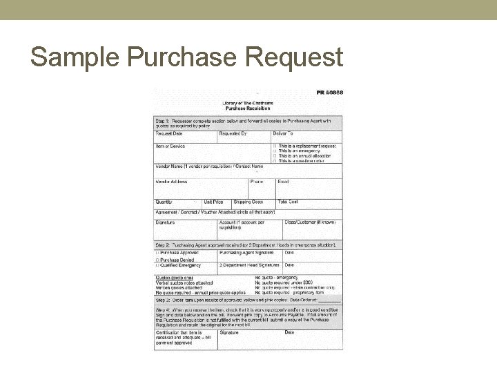 Sample Purchase Request 