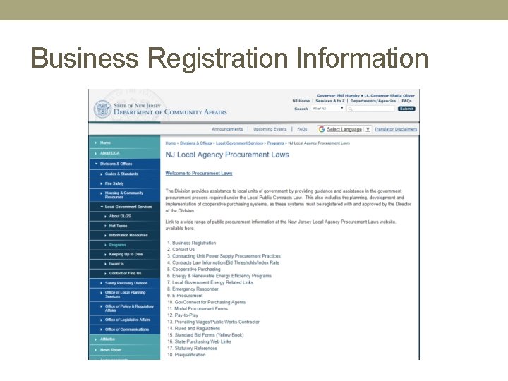 Business Registration Information 