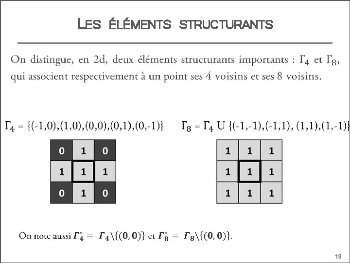 LES ÉLÉMENTS STRUCTURANTS 18 