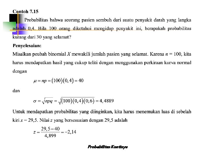 Probabilitas Kontinyu 