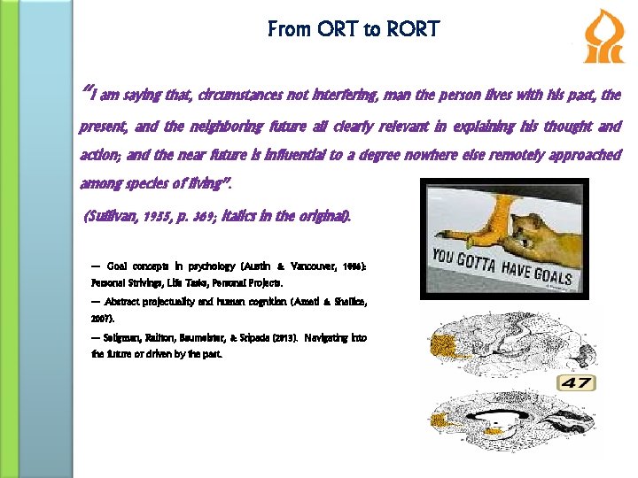From ORT to RORT “I am saying that, circumstances not interfering, man the person