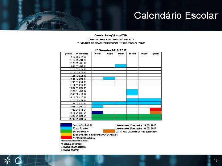 Calendário Escolar 15 