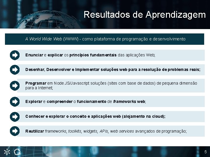 Resultados de Aprendizagem A World Wide Web (WWW) - como plataforma de programação e