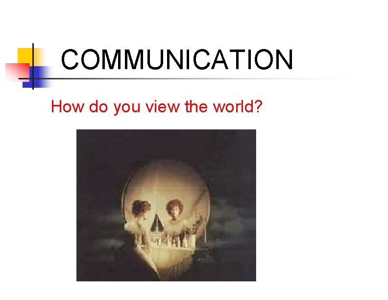  COMMUNICATION How do you view the world? 