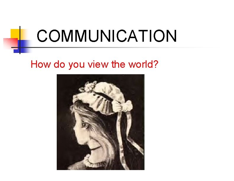  COMMUNICATION How do you view the world? 