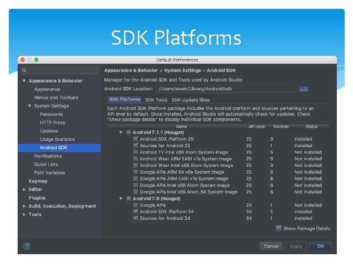 SDK Platforms 