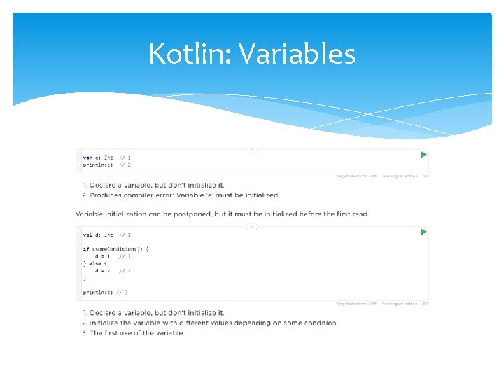 Kotlin: Variables 