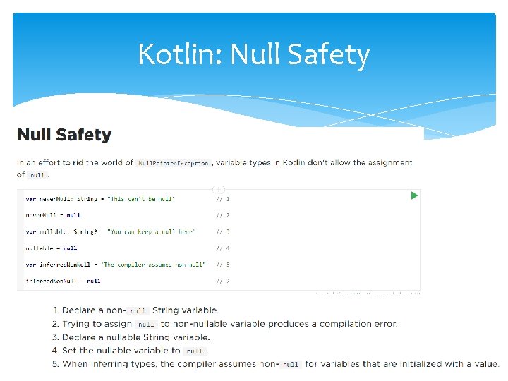 Kotlin: Null Safety 
