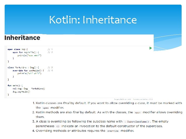 Kotlin: Inheritance 