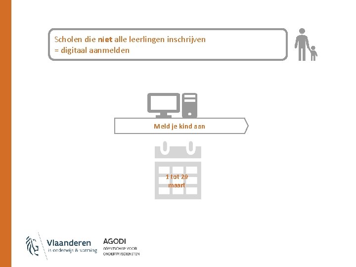 Scholen die niet alle leerlingen inschrijven = digitaal aanmelden Meld je kind aan 1