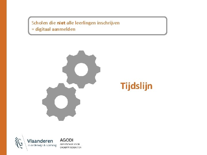 Scholen die niet alle leerlingen inschrijven = digitaal aanmelden Tijdslijn 