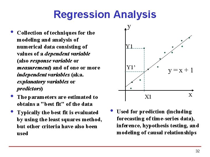 Regression Analysis i Collection of techniques for the modeling and analysis of numerical data Regression Analysis i Collection of techniques for the modeling and analysis of numerical data