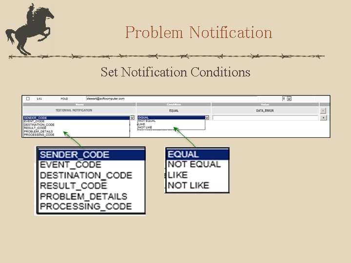 Problem Notification Set Notification Conditions 