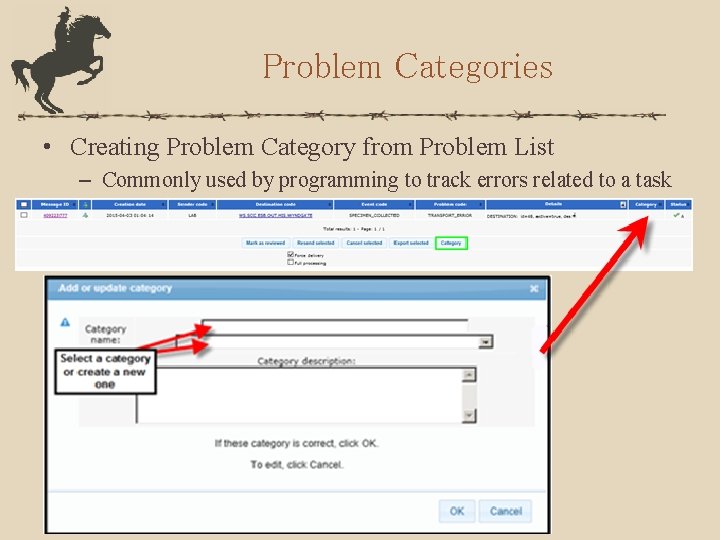 Problem Categories • Creating Problem Category from Problem List – Commonly used by programming