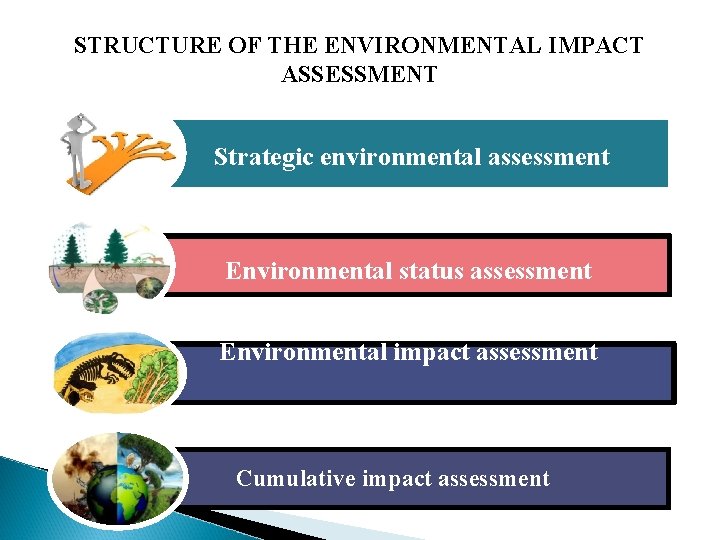 STRUCTURE OF THE ENVIRONMENTAL IMPACT ASSESSMENT Strategic environmental assessment Environmental status assessment Environmental impact