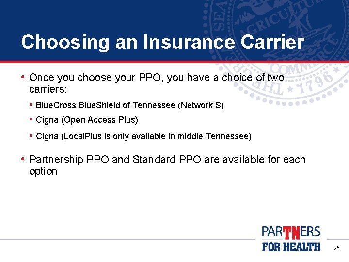 Choosing an Insurance Carrier • Once you choose your PPO, you have a choice