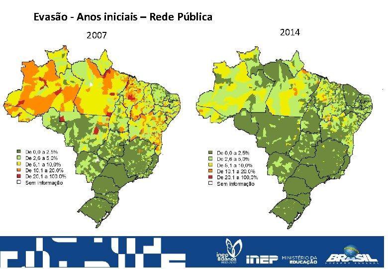 Evasão - Anos iniciais – Rede Pública 2007 2014 