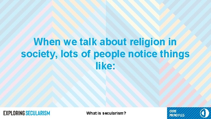 When we talk about religion in society, lots of people notice things like: What