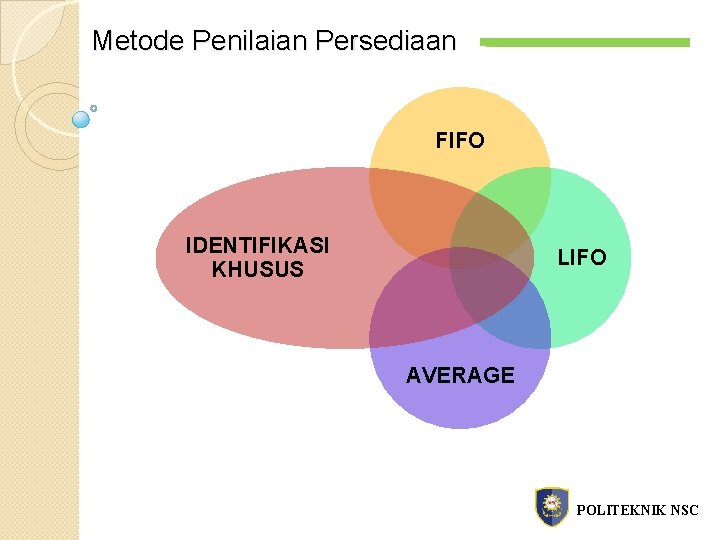 Metode Penilaian Persediaan FIFO IDENTIFIKASI KHUSUS LIFO AVERAGE POLITEKNIK NSC 