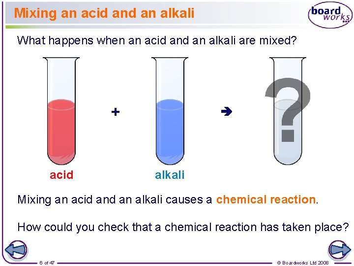 Mixing an acid an alkali What happens when an acid an alkali are mixed?