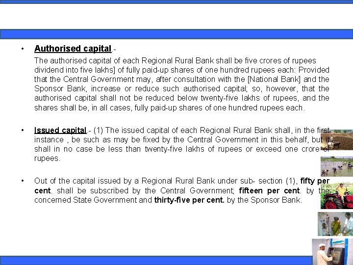 • Authorised capital. The authorised capital of each Regional Rural Bank shall be