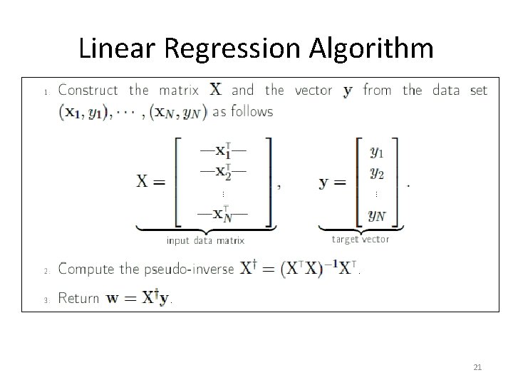 Linear Regression Algorithm 21 