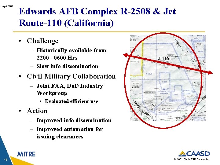 April 2001 Edwards AFB Complex R-2508 & Jet Route-110 (California) • Challenge – Historically