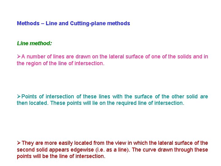 Methods – Line and Cutting-plane methods Line method: ØA number of lines are drawn Methods – Line and Cutting-plane methods Line method: ØA number of lines are drawn