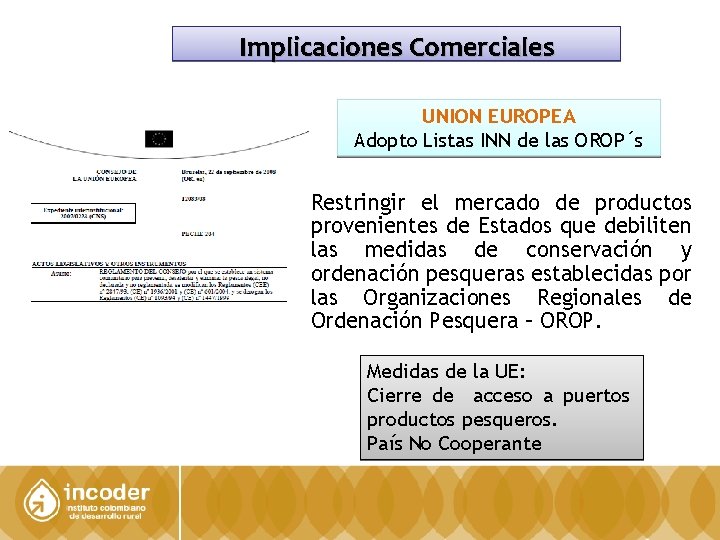 Implicaciones Comerciales UNION EUROPEA Adopto Listas INN de las OROP´s Restringir el mercado de