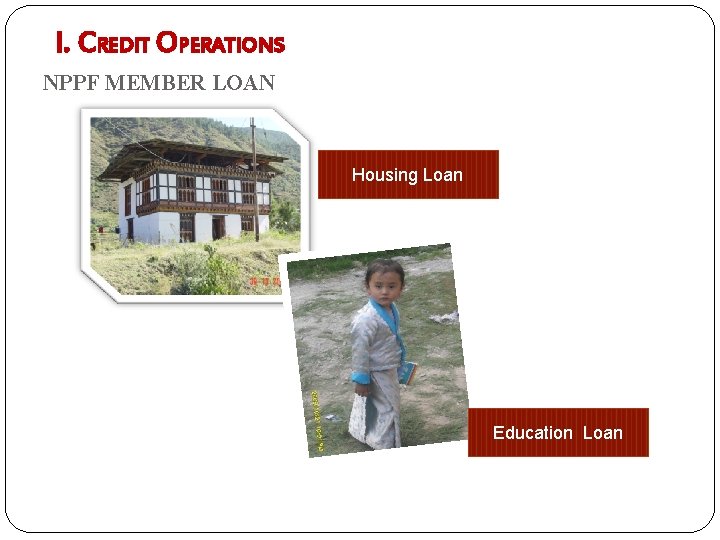 I. CREDIT OPERATIONS NPPF MEMBER LOAN Housing Loan Education Loan 