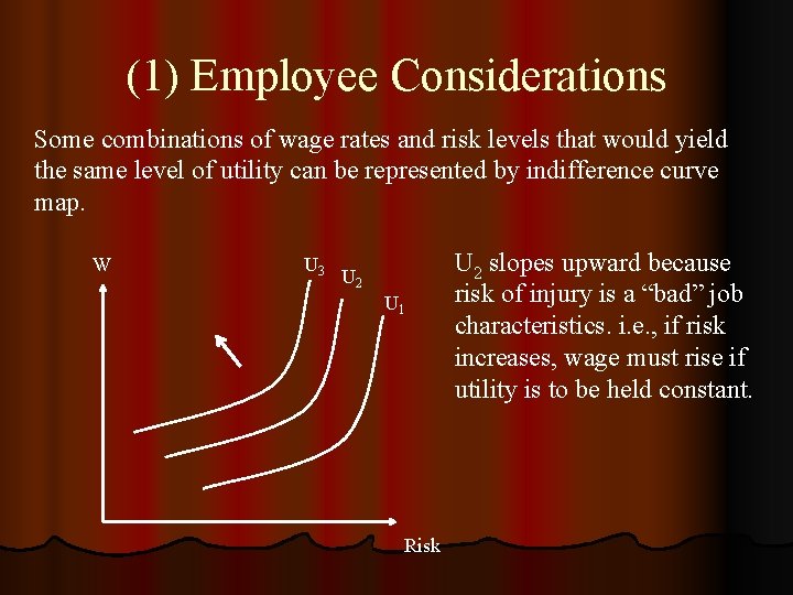 (1) Employee Considerations Some combinations of wage rates and risk levels that would yield