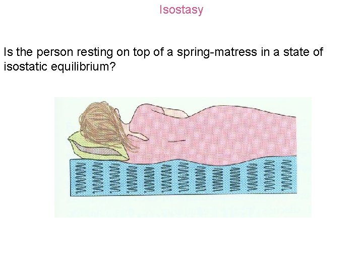 Isostasy Is the person resting on top of a spring-matress in a state of