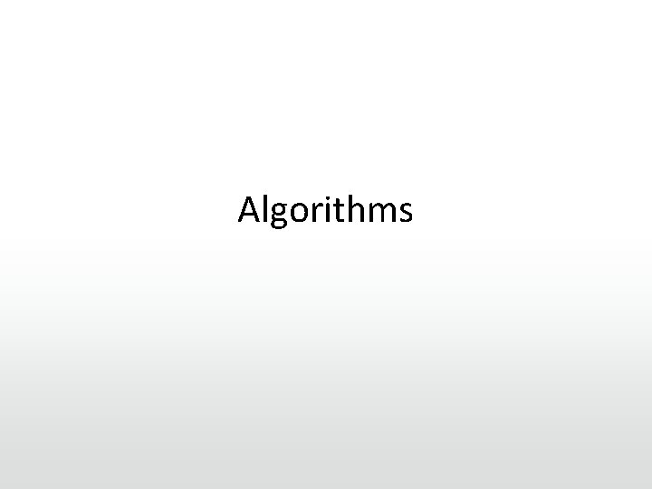 Algorithms 