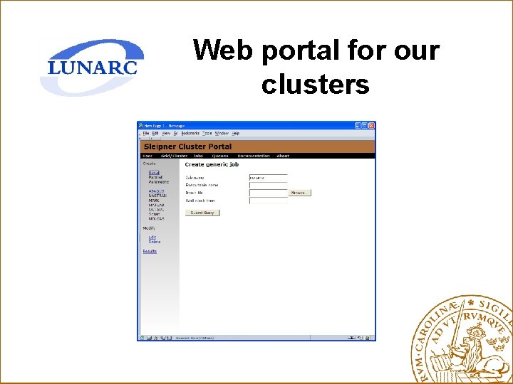 Web portal for our clusters 