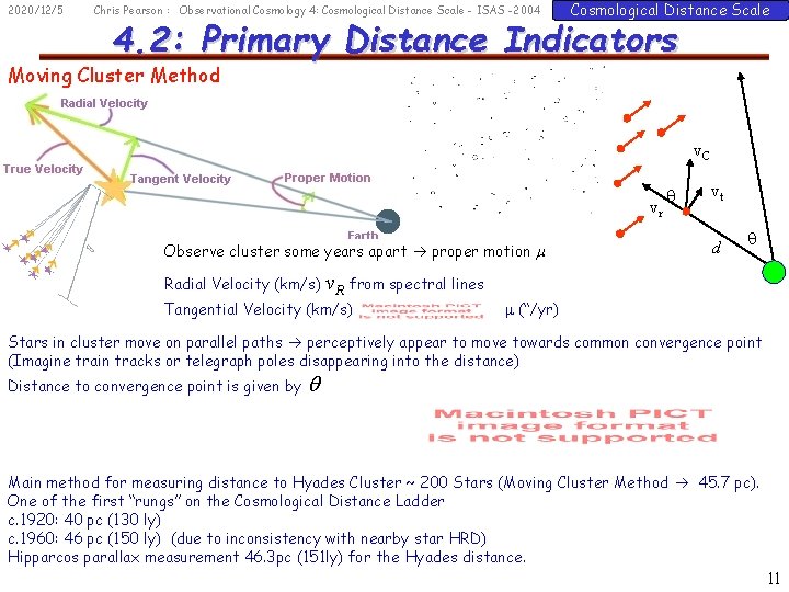 2020/12/5 Chris Pearson : Observational Cosmology 4: Cosmological Distance Scale - ISAS -2004 Cosmological