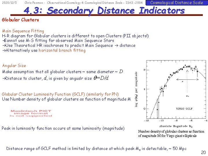 2020/12/5 Chris Pearson : Observational Cosmology 4: Cosmological Distance Scale - ISAS -2004 Cosmological