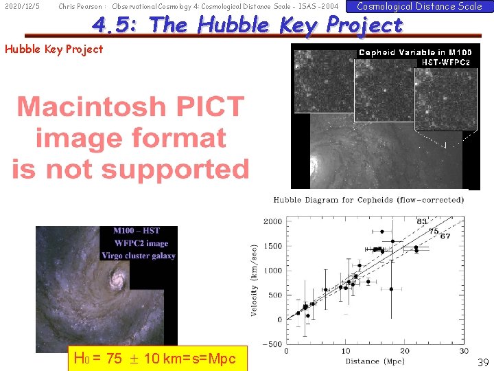 2020/12/5 Chris Pearson : Observational Cosmology 4: Cosmological Distance Scale - ISAS -2004 Cosmological